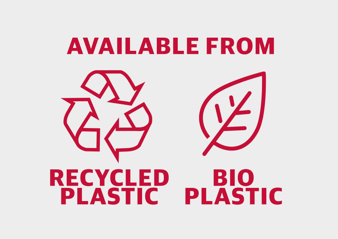 Products from rose plastic are also available from recycled material or Bio-HDPE.