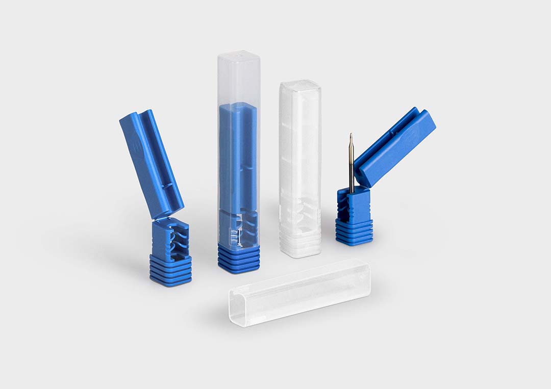 MicroBox MB 1 : un emballage unique de haute qualité pour micro-outils, fraises de précision et forets.