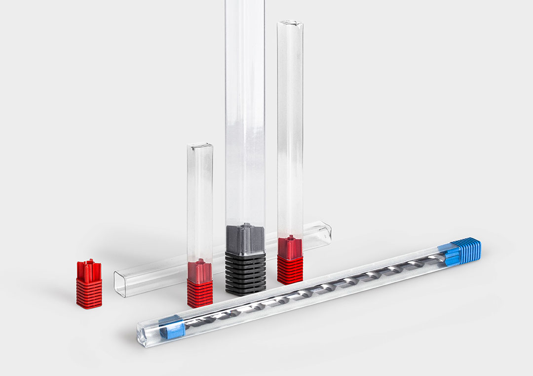 TopPack XLine : le tube d'emballage en plastique pour outils à queue extra longue.